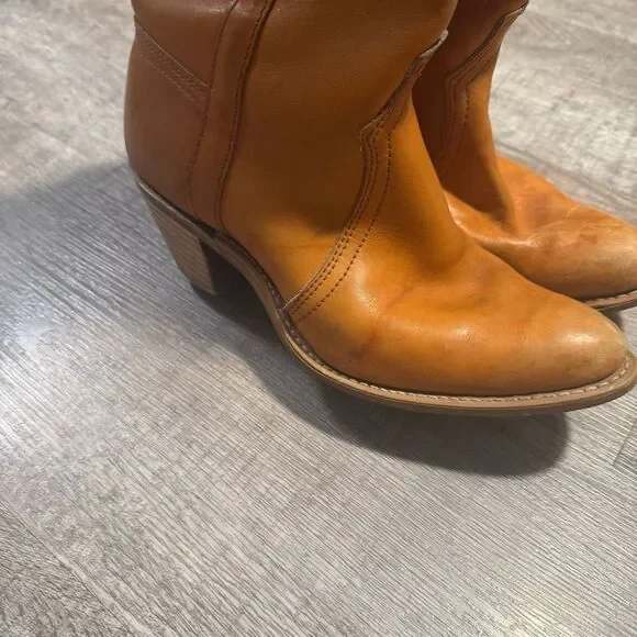 Vintage Durango Campus Leather Knee High Boots 7.5 8 Brown - Picture 4 of 9